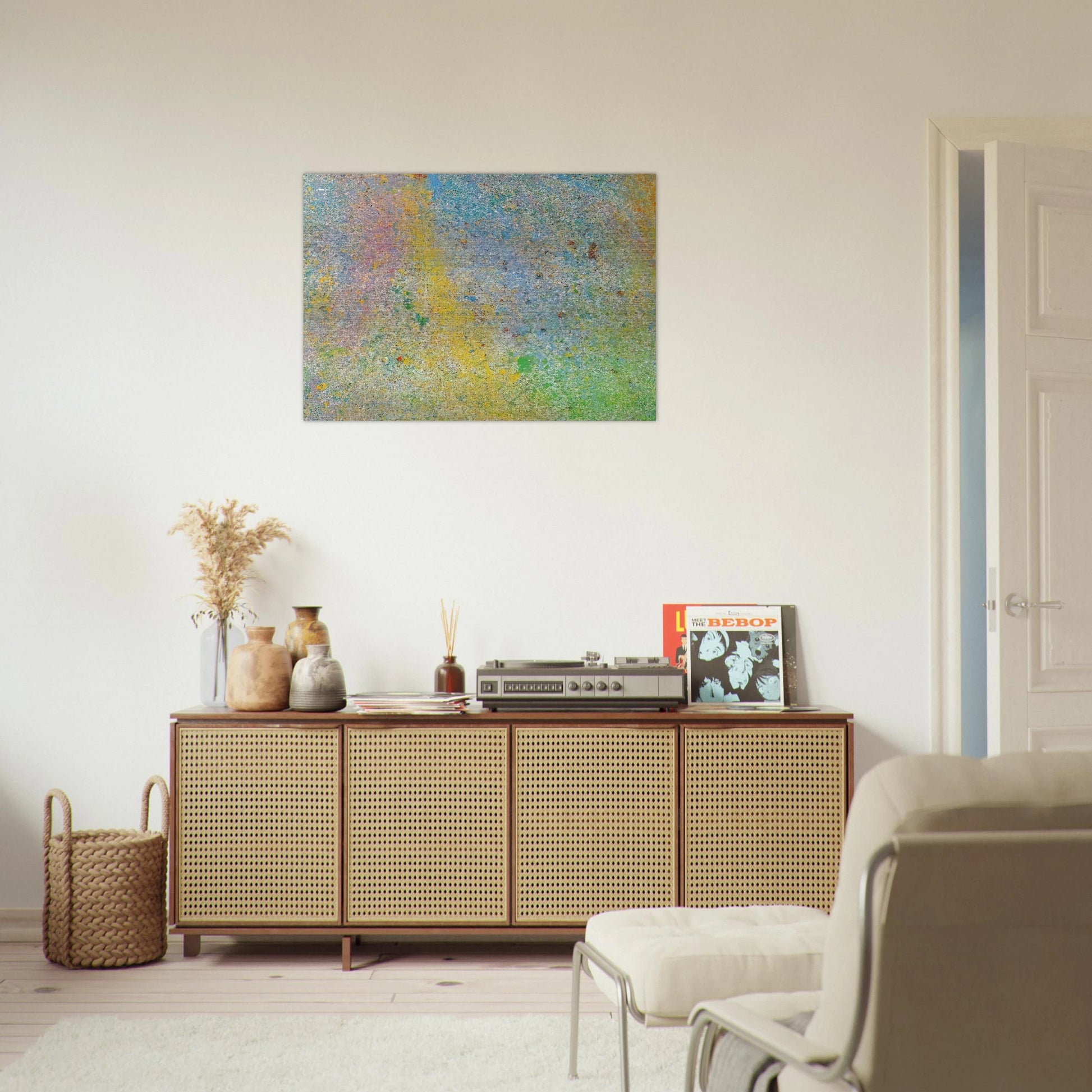 Milky Way - 1966 - Walasse Ting Brushed Aluminum Print - 70x100 cm / 28x40 inches | Walasse Ting Aluminum Print | Walasse Ting Prints