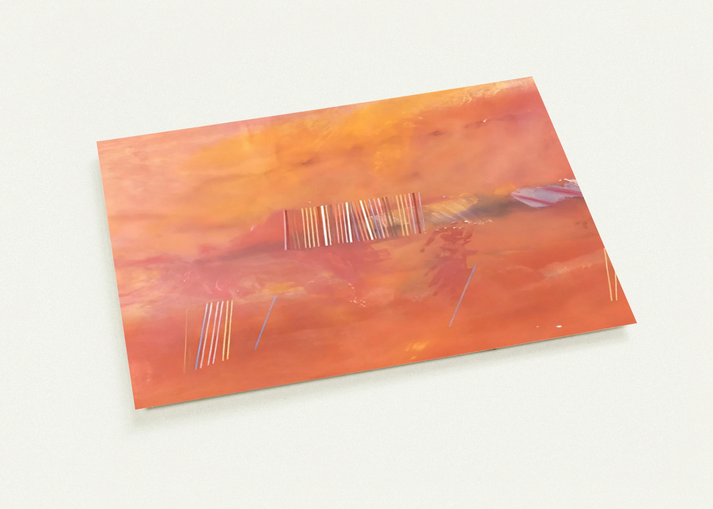 Orange Line Painting - 1969 By Ronnie Landfield Pack of 10 Post Cards | Ronnie Landfield Post Cards | A6 (10.5 x 14.8 cm) - 4.1 x 5.8 inches