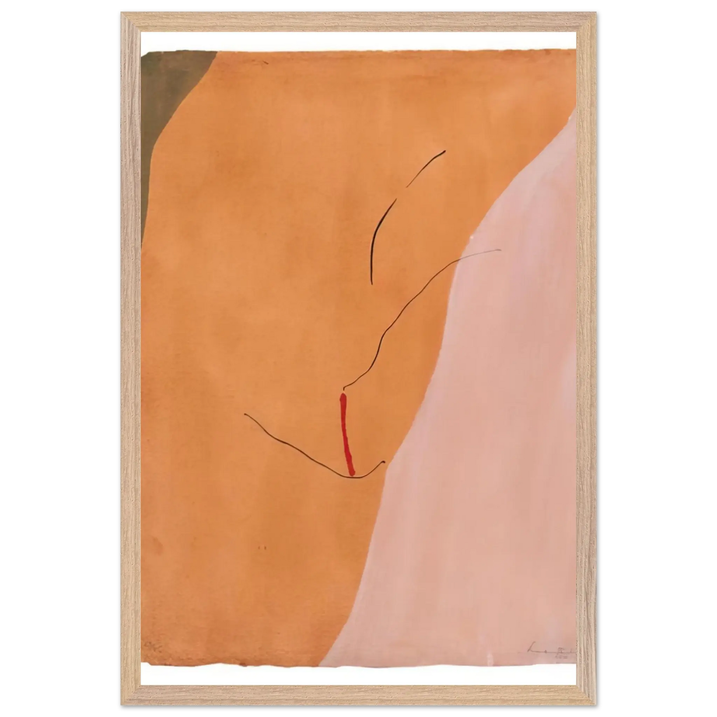 Helen Frankenthaler - Sanguine Mood - 1971 Wall art - 50x70 cm / 20x28 inches - Premium Wooden Framed Poster With Fine Art Paper - White frame
