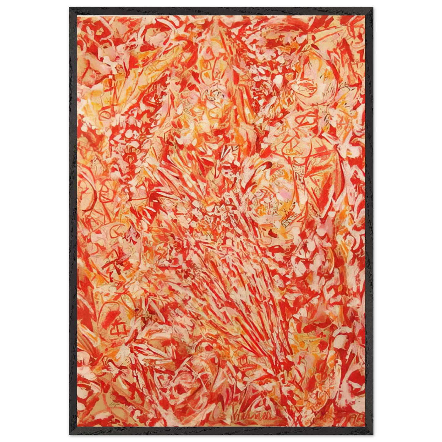 Summer Play - Lee Krasner 70x100 cm / 28x40 inches Framed Art Print – Black Wooden Frame