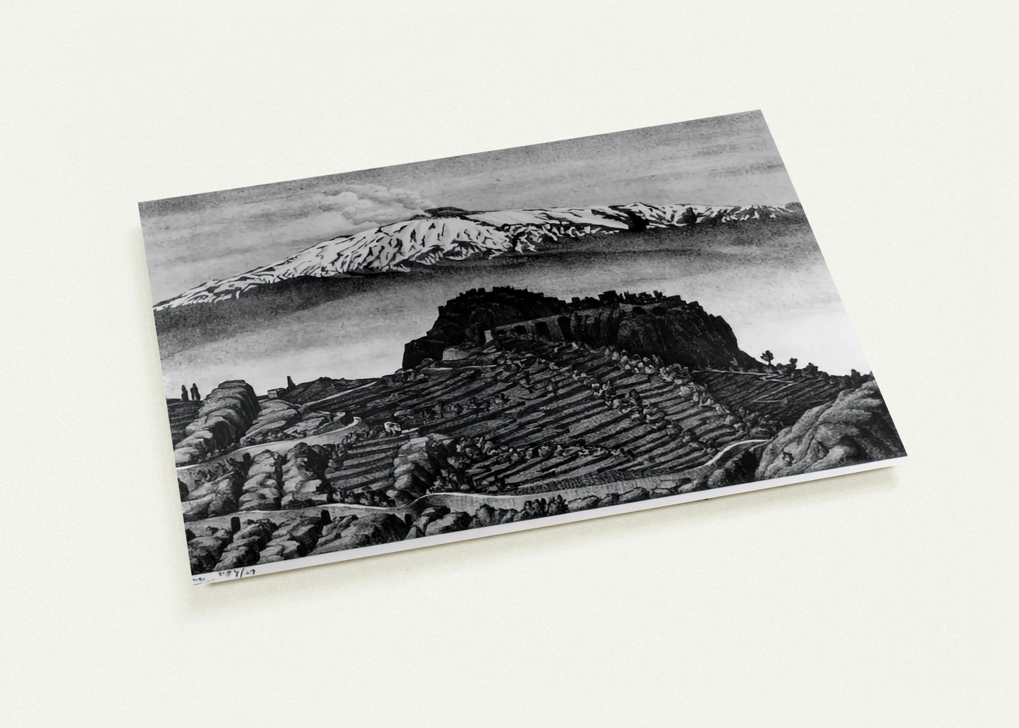 CASTEL MOLA AND MOUNT ETNA SICILY DECEMBER 1932 1932 By MC Escher Pack of 10 Post Cards | MC Escher Post Cards | A6 (10.5 x 14.8 cm) - 4.1 x 5.8 inches