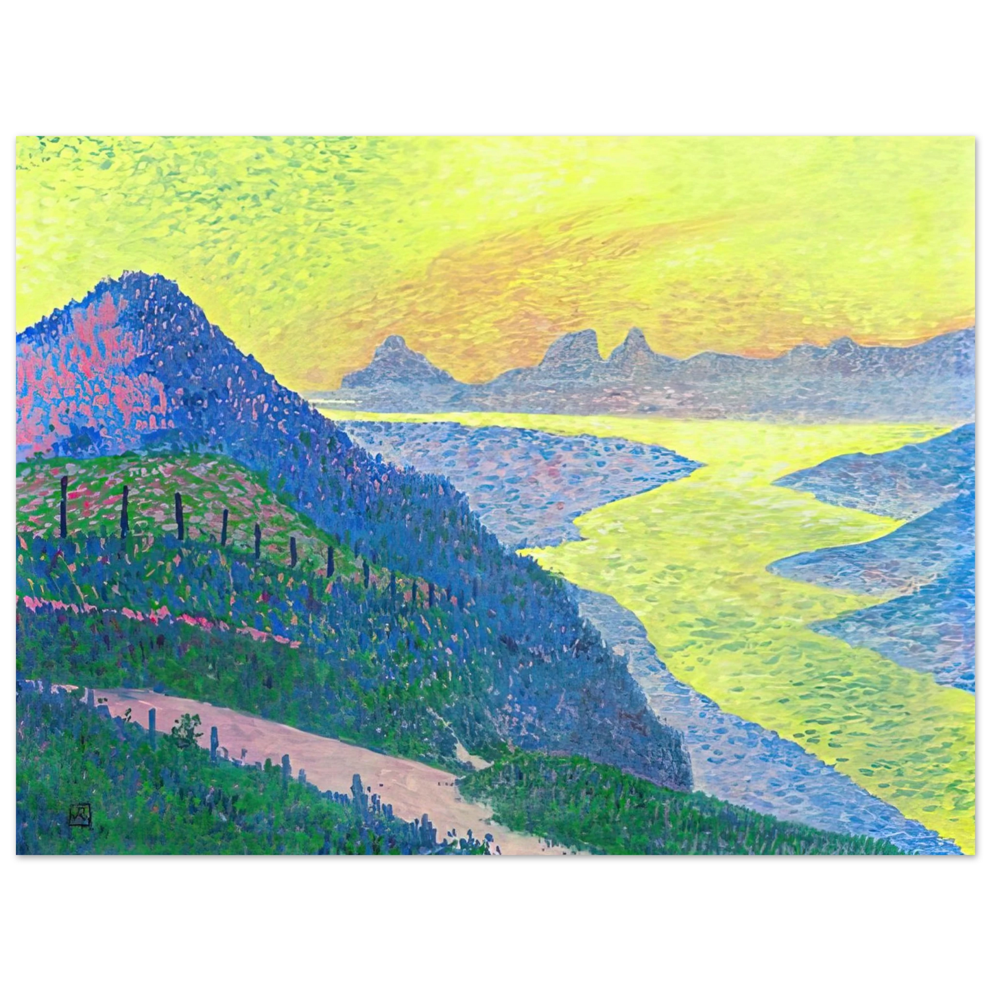 Theo van Rysselberghe - SUNSET AT AMBLETEUSE 1899  75x100 cm / 30x40inches Fine Art Poster