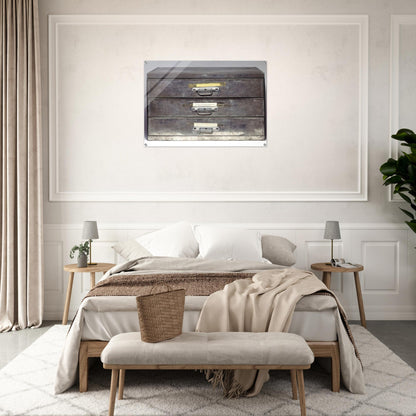 ATTEMPT AT RECREATION THREE DRAWERS 1971 - Christian Boltanski Acrylic Print - 70x100 cm / 28x40″ inches