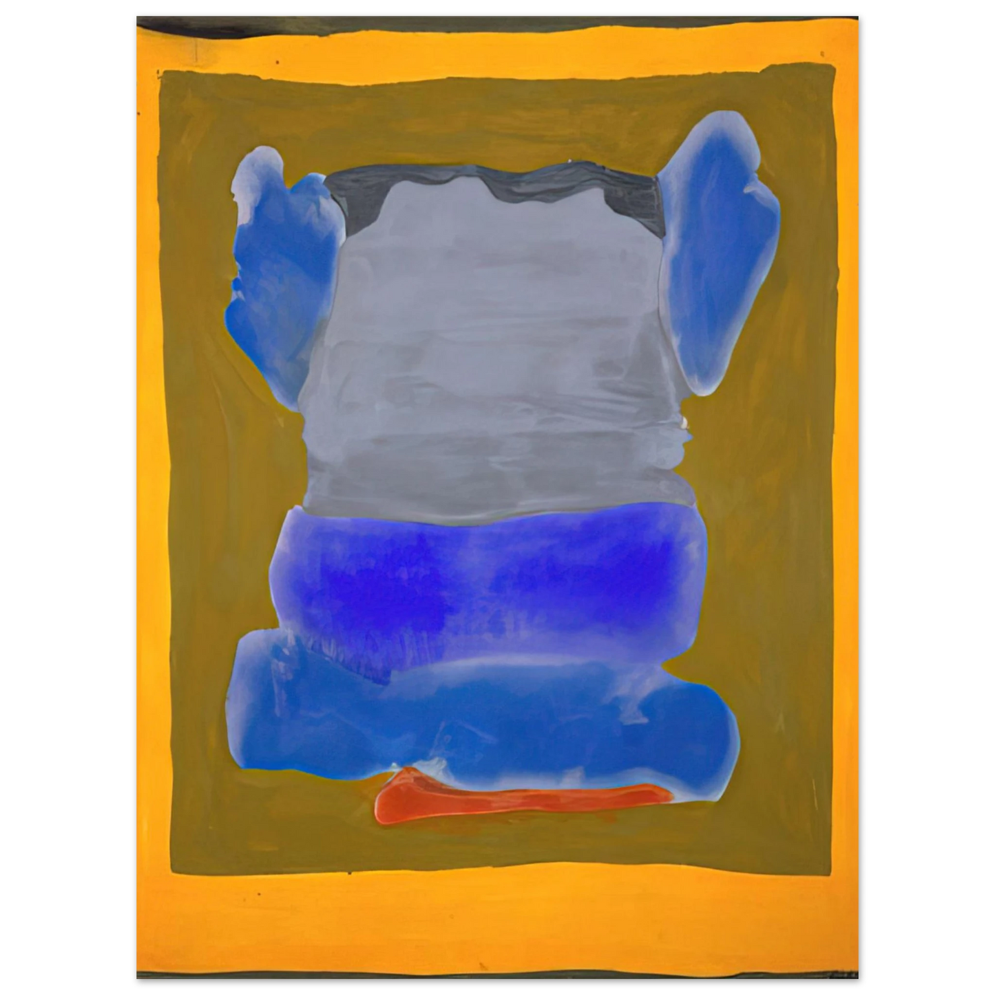 Helen Frankenthaler - Buddha s Court - 1964 Wall art - 21x29.7 cm / 8x12" - Premium Wooden Framed Poster With Fine Art Paper-canvas - White frame