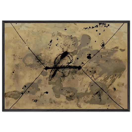 L ENVELOPPE 1968 - Antoni Tapies 70x100 cm / 28x40 inches Framed Art Print – Black Wooden Frame