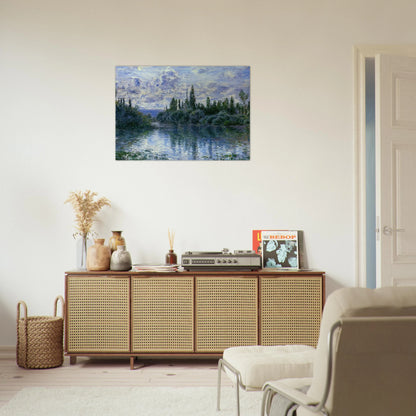 Arm of the Seine near Vetheuil - claude monet Brushed Aluminum Print - 70x100 cm / 28x40 inches | claude monet Aluminum Print | claude monet Prints