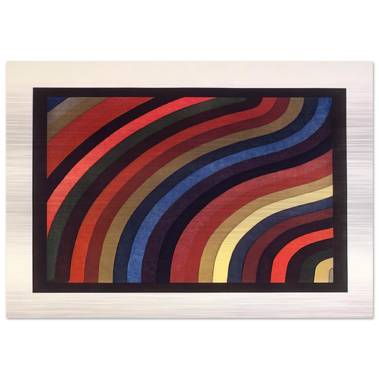 Two Centimeter Wavy Bands in Colors - Sol LeWitt Brushed Aluminum Print - 70x100 cm / 28x40 inches | Sol LeWitt Aluminum Print | Sol LeWitt Prints