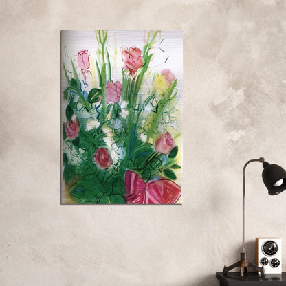 BOUQUET OF ROSES - Raoul Dufy Brushed Aluminum Print - 70x100 cm / 28x40 inches | Raoul Dufy Aluminum Print | Raoul Dufy Prints