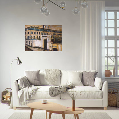 MILITARY HOSPITAL - Maurice Utrillo Brushed Aluminum Print - 70x100 cm / 28x40 inches | Maurice Utrillo Aluminum Print | Maurice Utrillo Prints