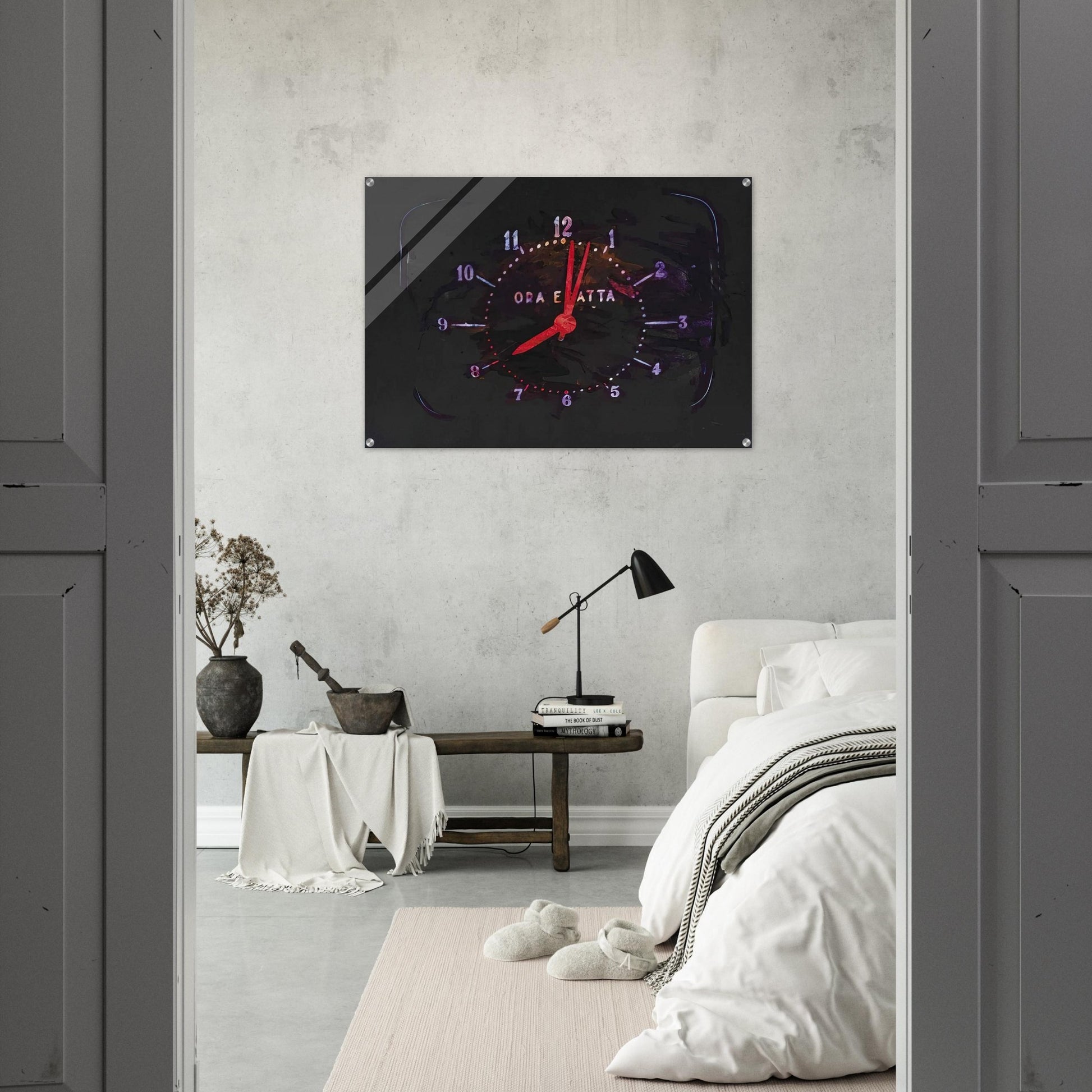The Exact Time - 1973 - Mario Schifano Acrylic Print - 70x100 cm / 28x40″ inches | Mario Schifano Wall Art | Mario Schifano Prints