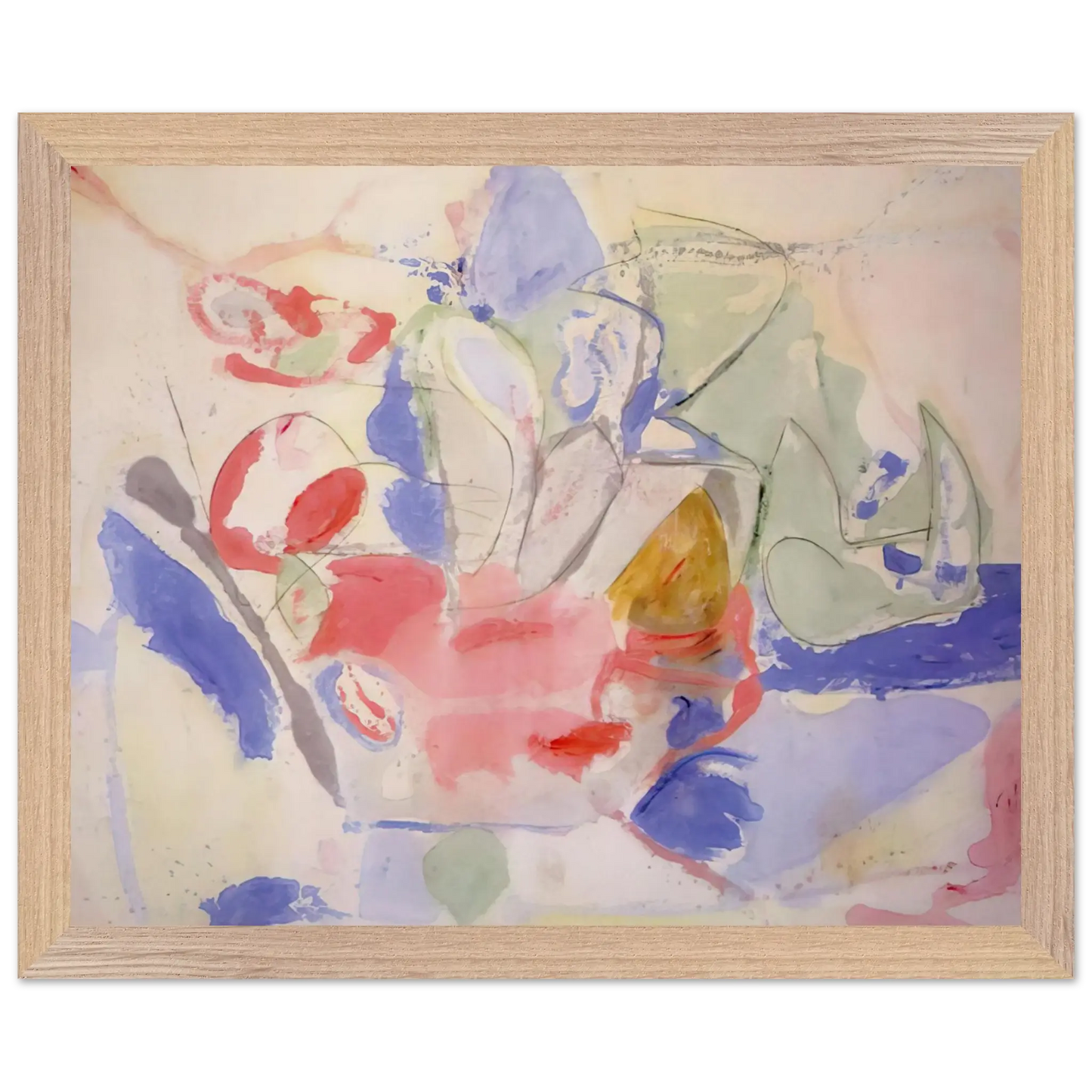 Helen Frankenthaler - Mountains and Sea - 1952 Wall art - 30x40 cm / 12x16 Inches - Premium Wooden Framed Poster With Fine Art Paper - Black frame