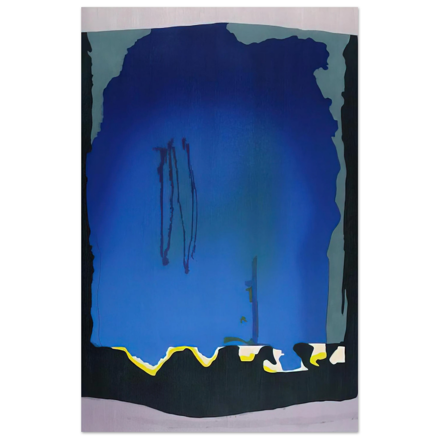 Helen Frankenthaler - Freefall - 1992 Wall art - A3 (29.7 x 42  cm) - Premium Wooden Framed Poster With Fine Art Paper-canvas - Wood frame