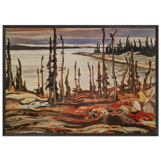 Wilderness Deese Bay - Art Nouveau Modern - AY Jackson 70x100 cm / 28x40 inches Framed Art Print – Black Wooden Frame