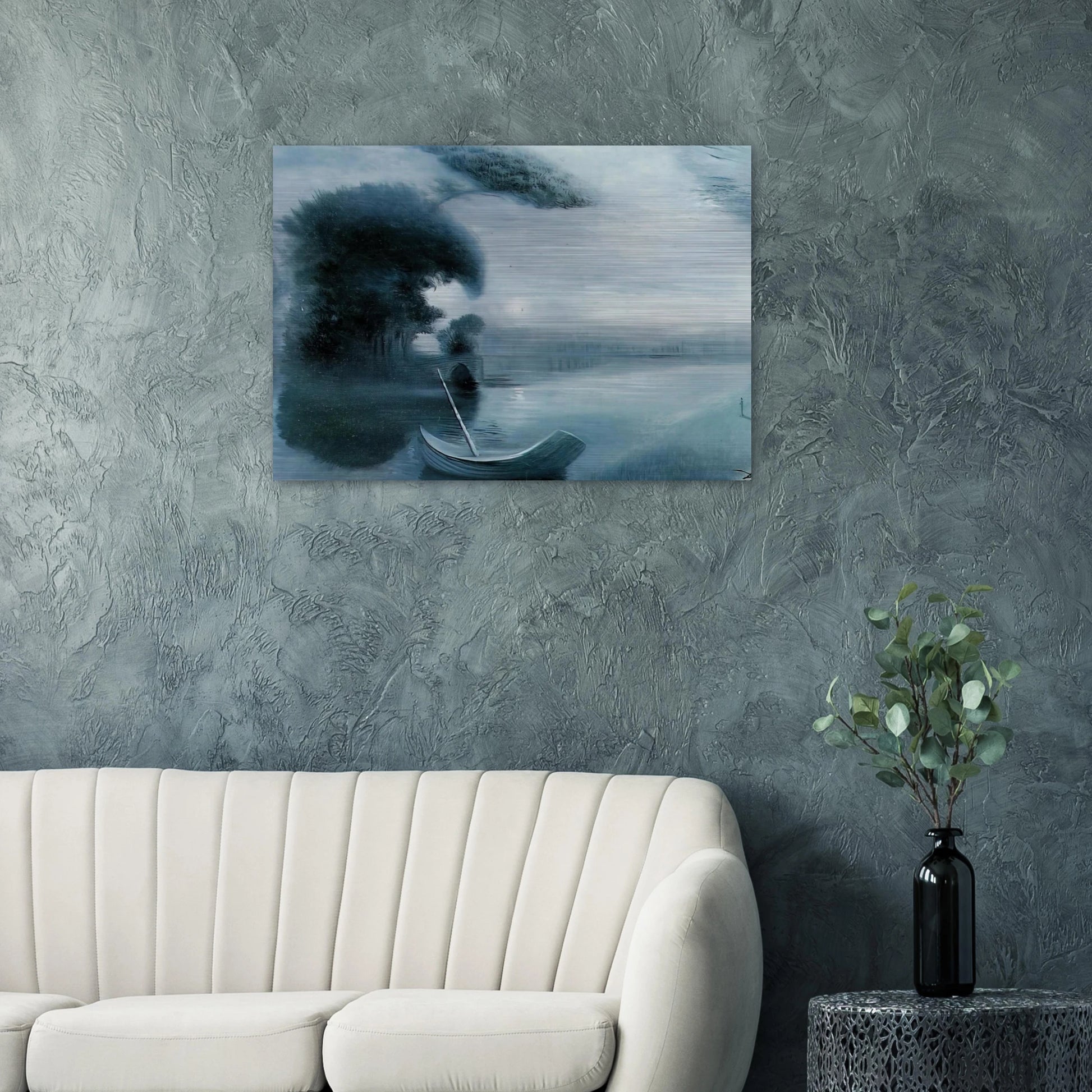 METAMORPHOSIS OF HITLER S FACE INTO A MOONLIT LANDSCAPE WITH ACCOMPANIMENT - Salvador Dali Brushed Aluminum Print - 70x100 cm / 28x40 inches | Salvador Dali Aluminum Print | Salvador Dali Prints