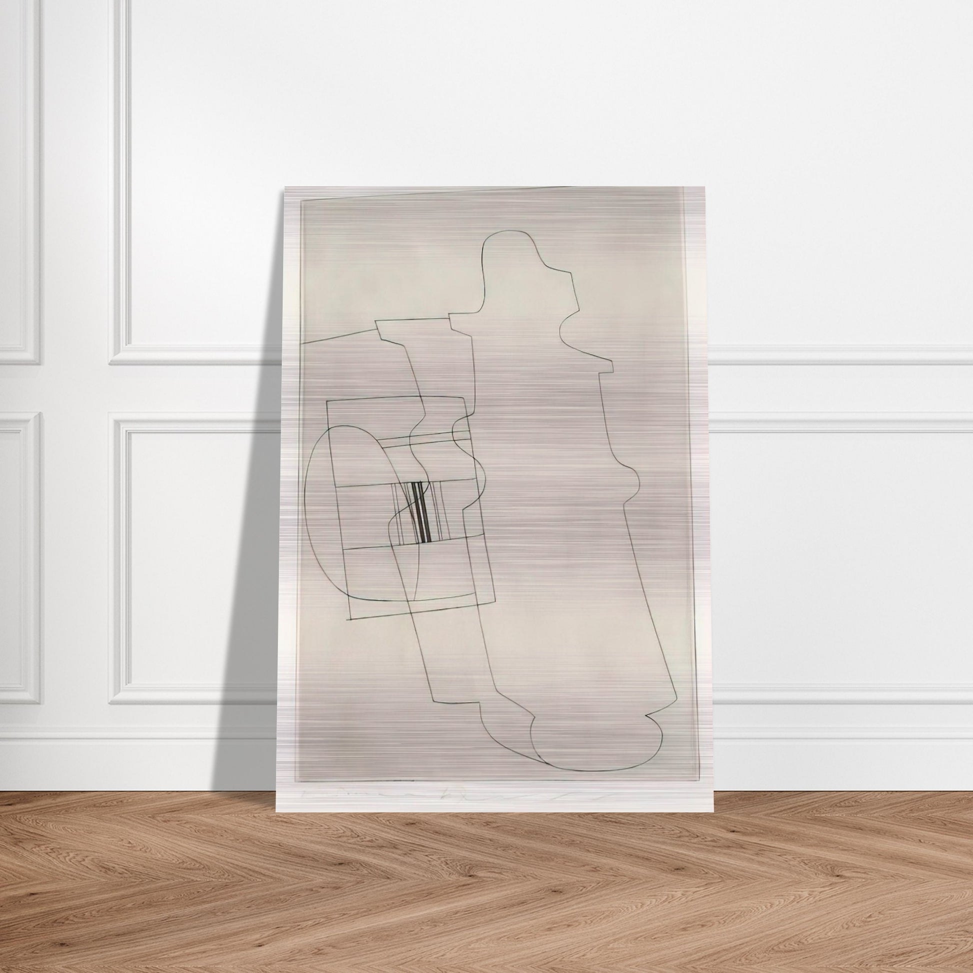 Glass topped bottle - 1967 - Ben Nicholson Brushed Aluminum Print - 70x100 cm / 28x40 inches | Ben Nicholson Aluminum Print | Ben Nicholson Prints
