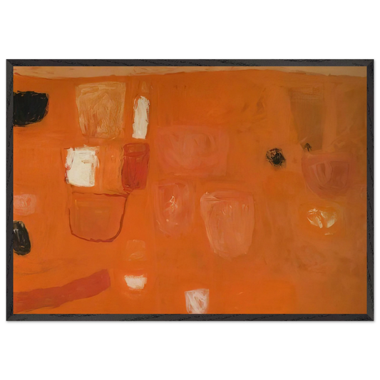 Orange and Red - 1957 - William Scott 70x100 cm / 28x40 inches Framed Art Print – Black Wooden Frame