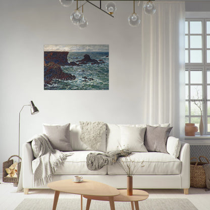 Rocks at Port Coton, the Lion Rock - claude monet Brushed Aluminum Print - 70x100 cm / 28x40 inches | claude monet Aluminum Print | claude monet Prints