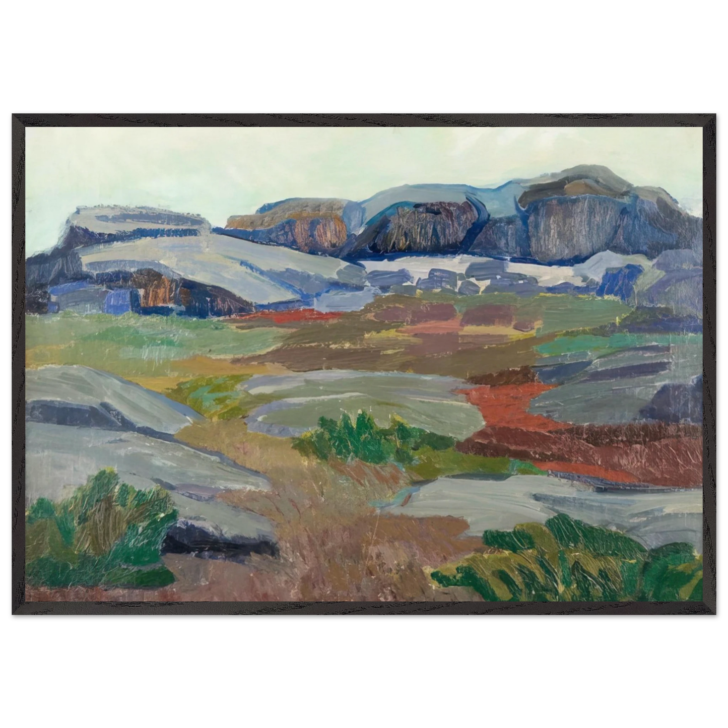 View from Pellinge - Expressionism - Tove Jansson 70x100 cm / 28x40 inches Framed Art Print – Black Wooden Frame