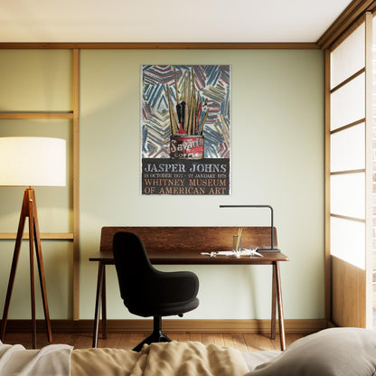 SAVARIN WHITNEY MUSEUM POSTER - Jasper Johns Brushed Aluminum Print - 70x100 cm / 28x40 inches | Jasper Johns Aluminum Print | Jasper Johns Prints