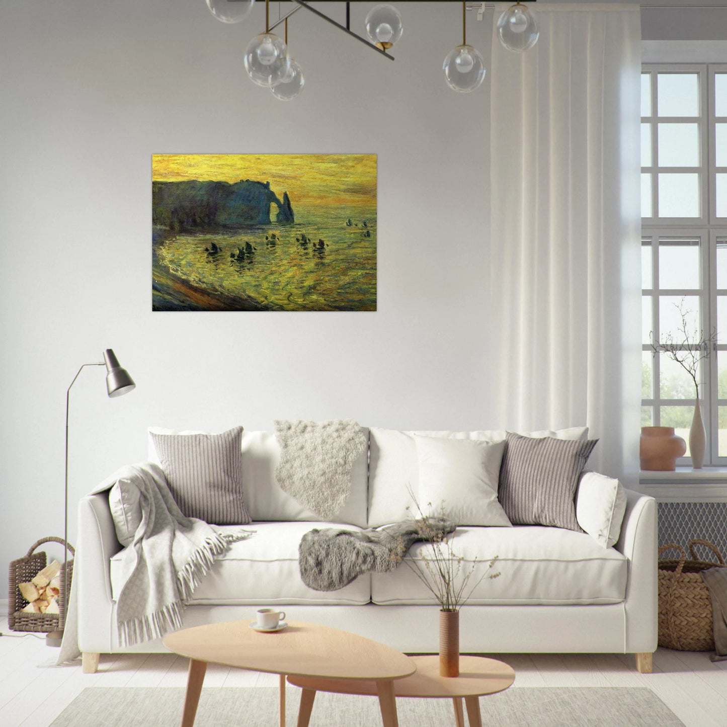 The Cliffs at Etretat - claude monet Brushed Aluminum Print - 70x100 cm / 28x40 inches | claude monet Aluminum Print | claude monet Prints