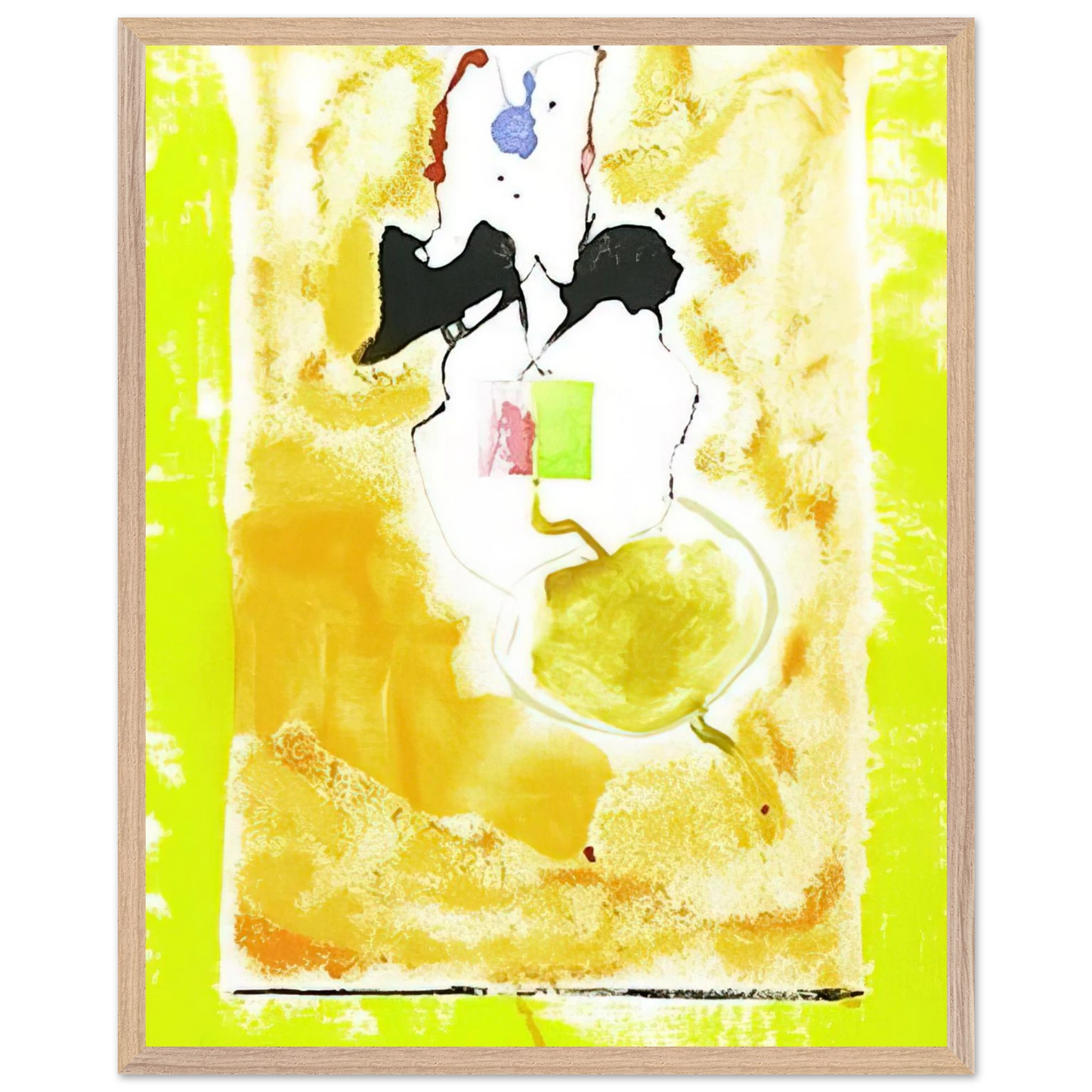 Helen Frankenthaler - Solar Imp - 2001 Wall art - 15x20 cm / 6x8 inches - Premium Wooden Framed Poster With Fine Art Paper-canvas - White frame