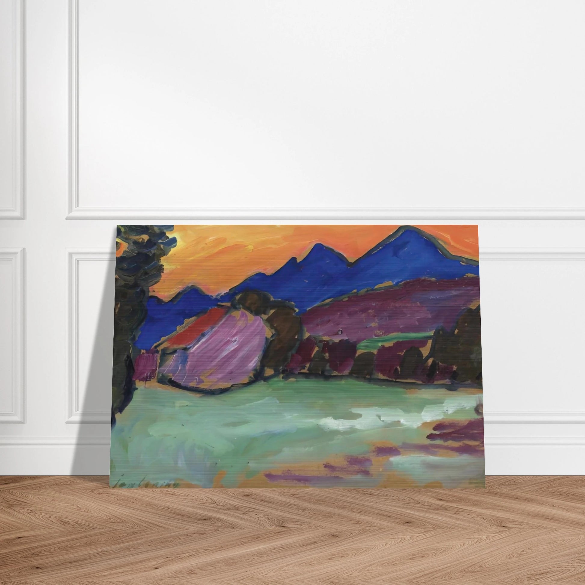 ROTER ABEND BLAUE BERGE 1910 - Alexej von Jawlensky Brushed Aluminum Print - 70x100 cm / 28x40 inches | Alexej von Jawlensky Aluminum Print | Alexej von Jawlensky Prints