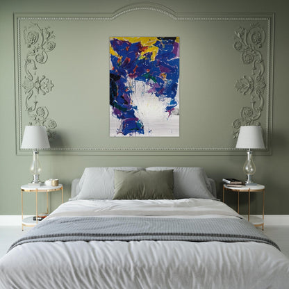 Violet Yellow and White - Sam Francis Brushed Aluminum Print - 70x100 cm / 28x40 inches | Sam Francis Aluminum Print | Sam Francis Prints