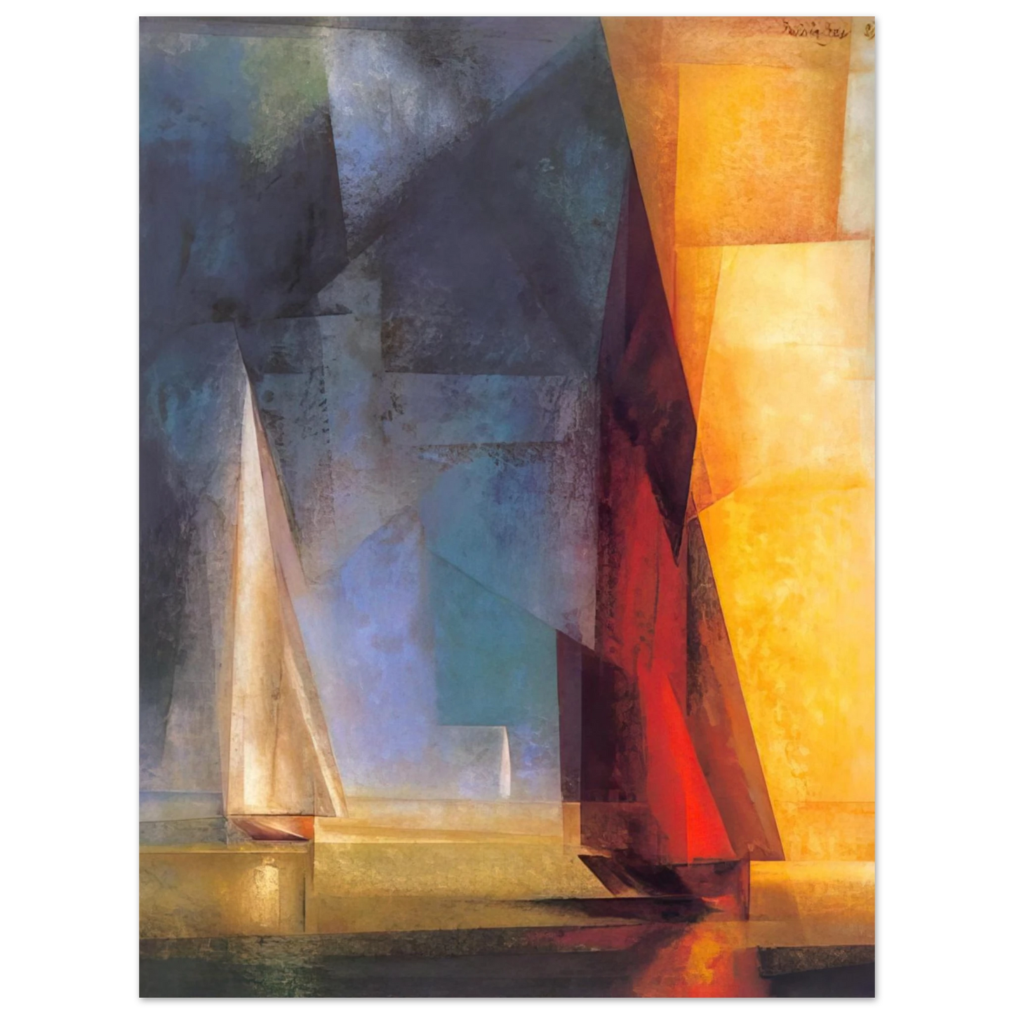 Lyonel Feininger - STILLER TAG AM MEER III 1929  75x100 cm / 30x40inches Fine Art Poster