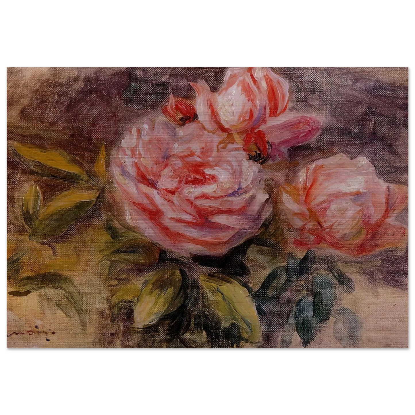 Roses - Pierre-Auguste Renoir Brushed Aluminum Print - 70x100 cm / 28x40 inches | Pierre-Auguste Renoir Aluminum Print | Pierre-Auguste Renoir Prints