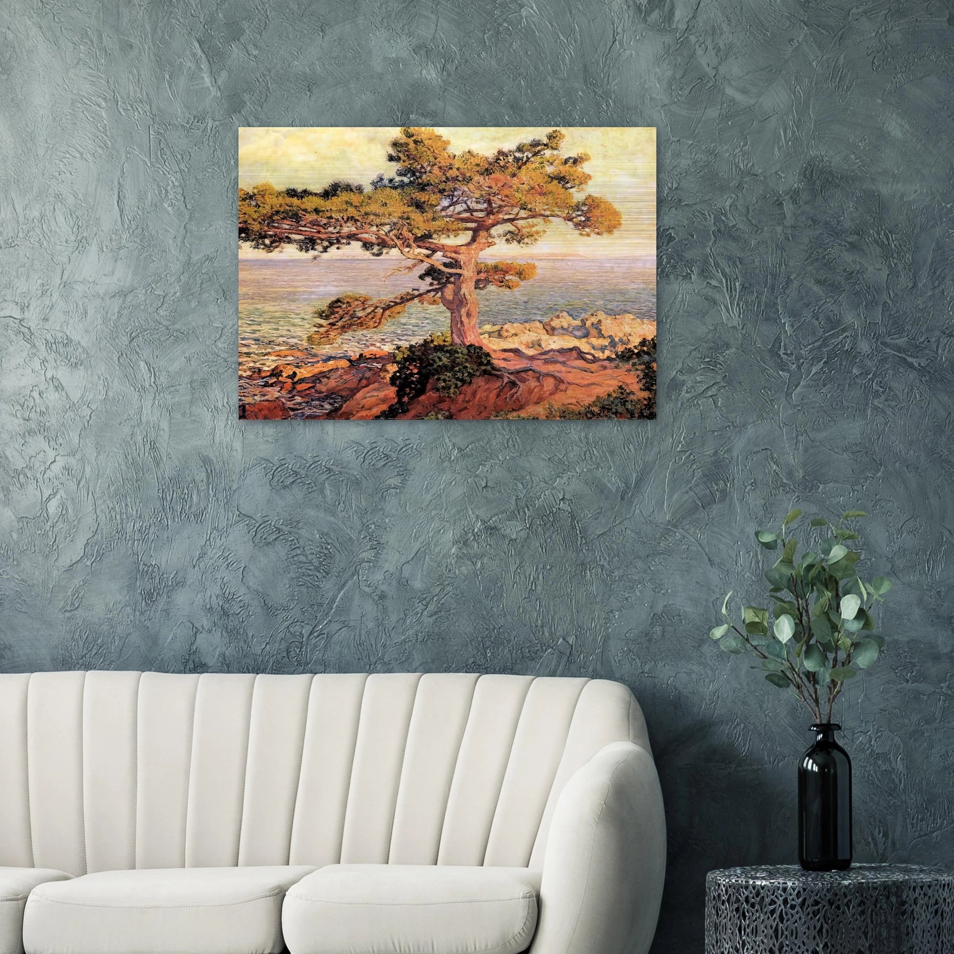 PINE BY THE MEDITERRANEAN SEA 1916 - Theo van Rysselberghe Brushed Aluminum Print - 70x100 cm / 28x40 inches | Theo van Rysselberghe Aluminum Print | Theo van Rysselberghe Prints
