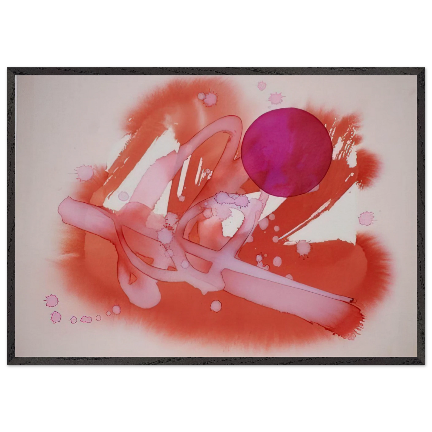 UNTITLED PURPLE AND RED - Luis Feito 70x100 cm / 28x40 inches Framed Art Print – Black Wooden Frame