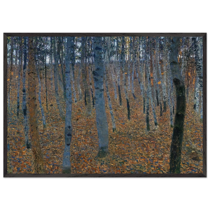 BEECH GROVE I - Gustav Klimt 70x100 cm / 28x40 inches Framed Art Print – Black Wooden Frame