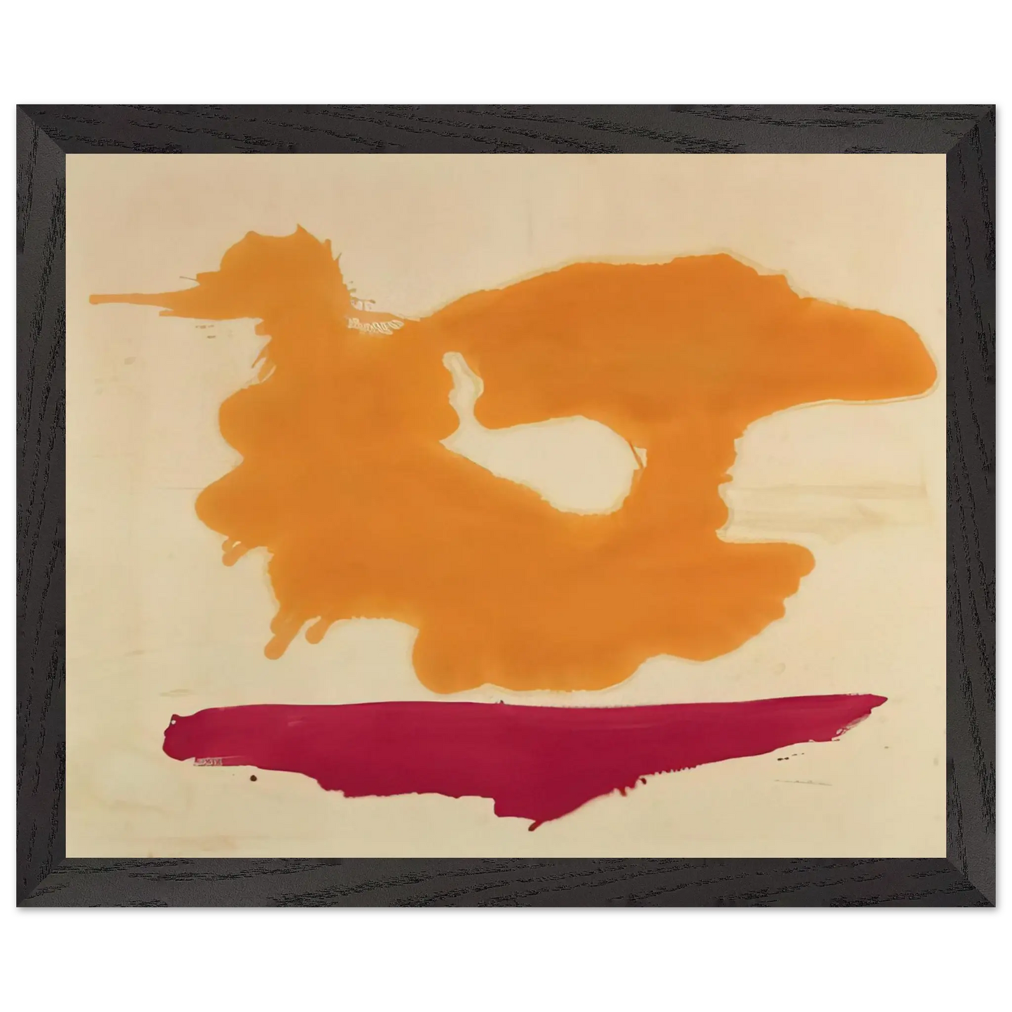 Helen Frankenthaler - Only Orange - 1963 Wall art - 50x70 cm / 20x28 Inches - Premium Wooden Framed Poster With Fine Art Paper - White frame