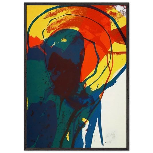 Untitled - Abstract Expressionism N4 - Paul Jenkins 70x100 cm / 28x40 inches Framed Art Print – Black Wooden Frame