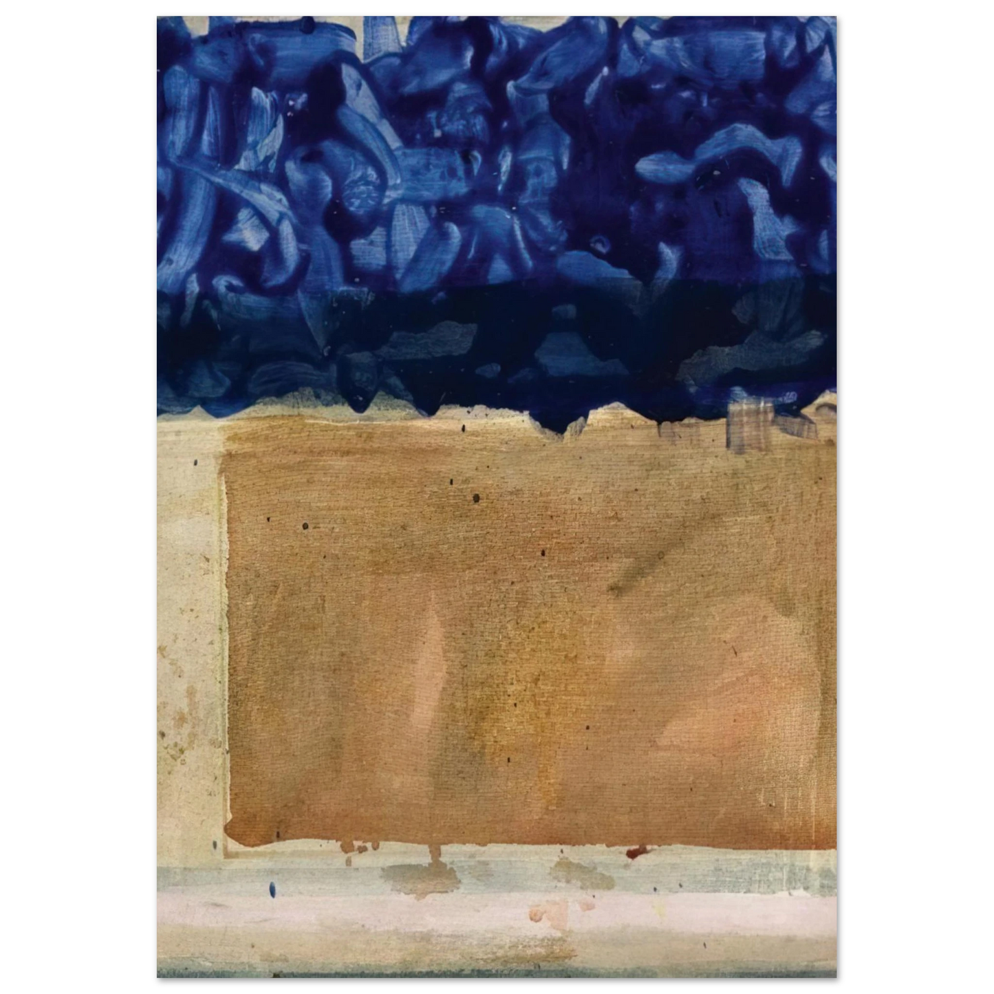 Helen Frankenthaler - Shoreline - 1952 Wall art - 30x30 cm / 12x12 inches - Premium Wooden Framed Poster With Fine Art Paper-canvas - Wood frame