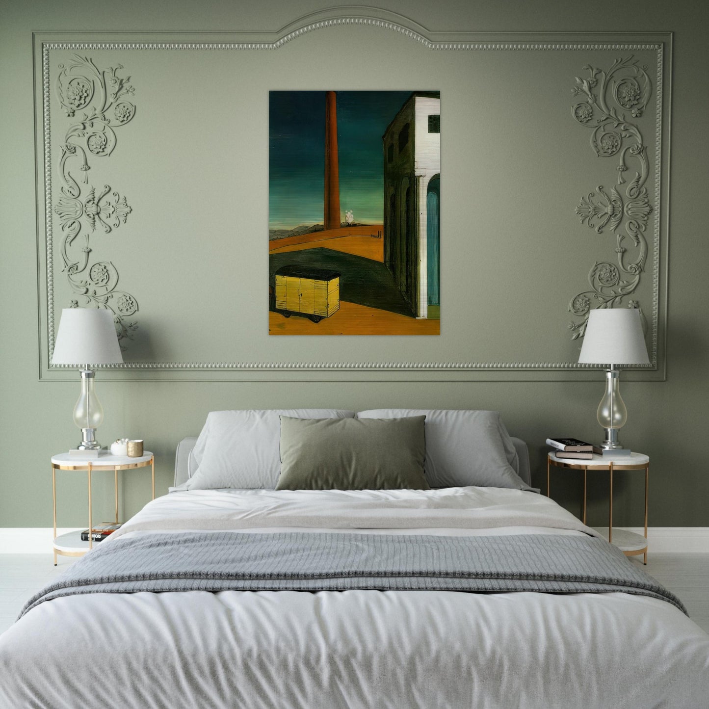 THE ANGUISH OF DEPARTURE 1914 - Giorgio de Chirico Brushed Aluminum Print - 70x100 cm / 28x40 inches | Giorgio de Chirico Aluminum Print | Giorgio de Chirico Prints