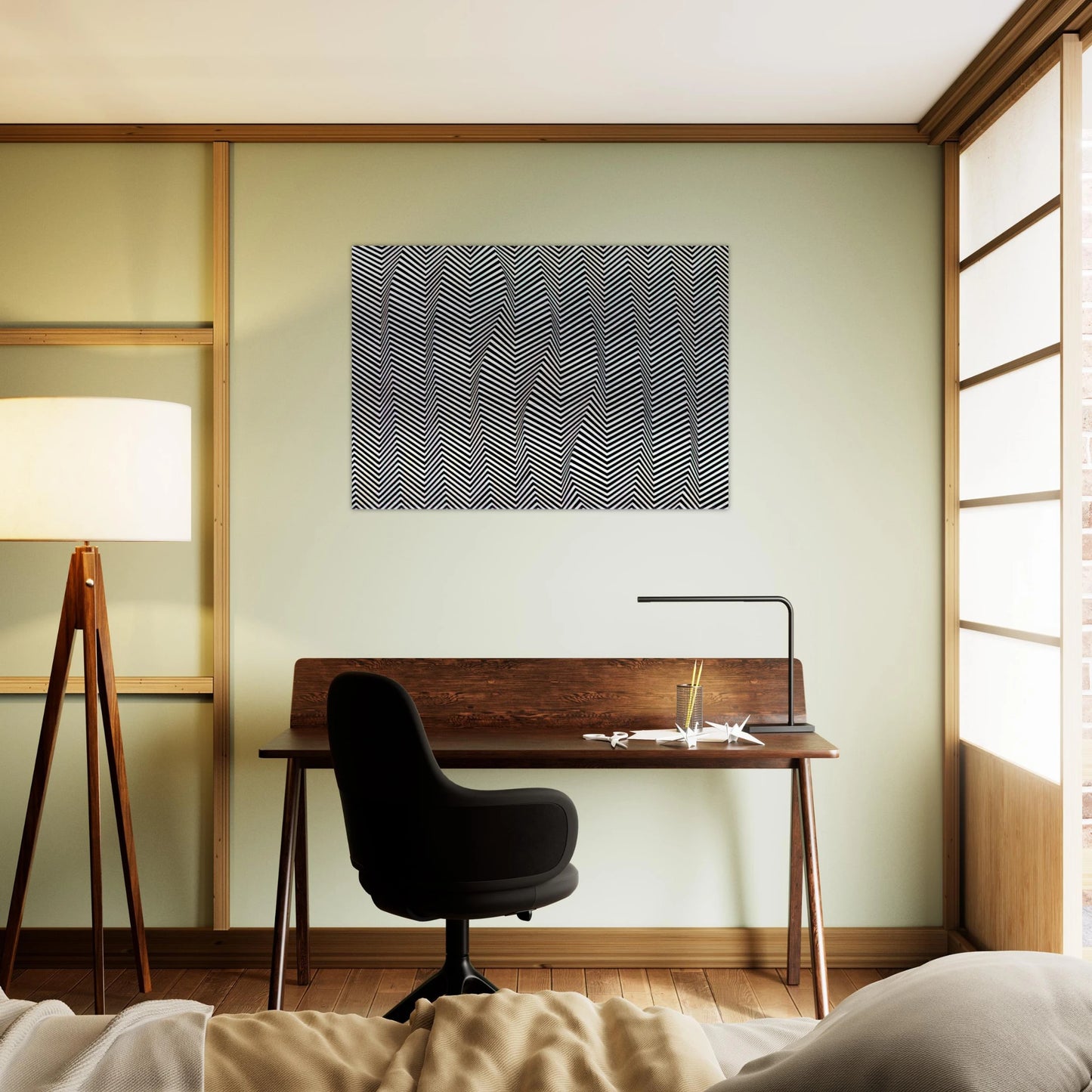 DESCENDING 1966 - Bridget Riley Brushed Aluminum Print - 70x100 cm / 28x40 inches | Bridget Riley Aluminum Print | Bridget Riley Prints