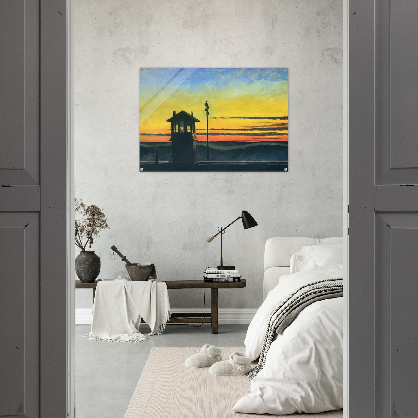 Railroad Sunset - Edward Hopper Acrylic Print - 70x100 cm / 28x40″ inches | Edward Hopper Wall Art | Edward Hopper Prints