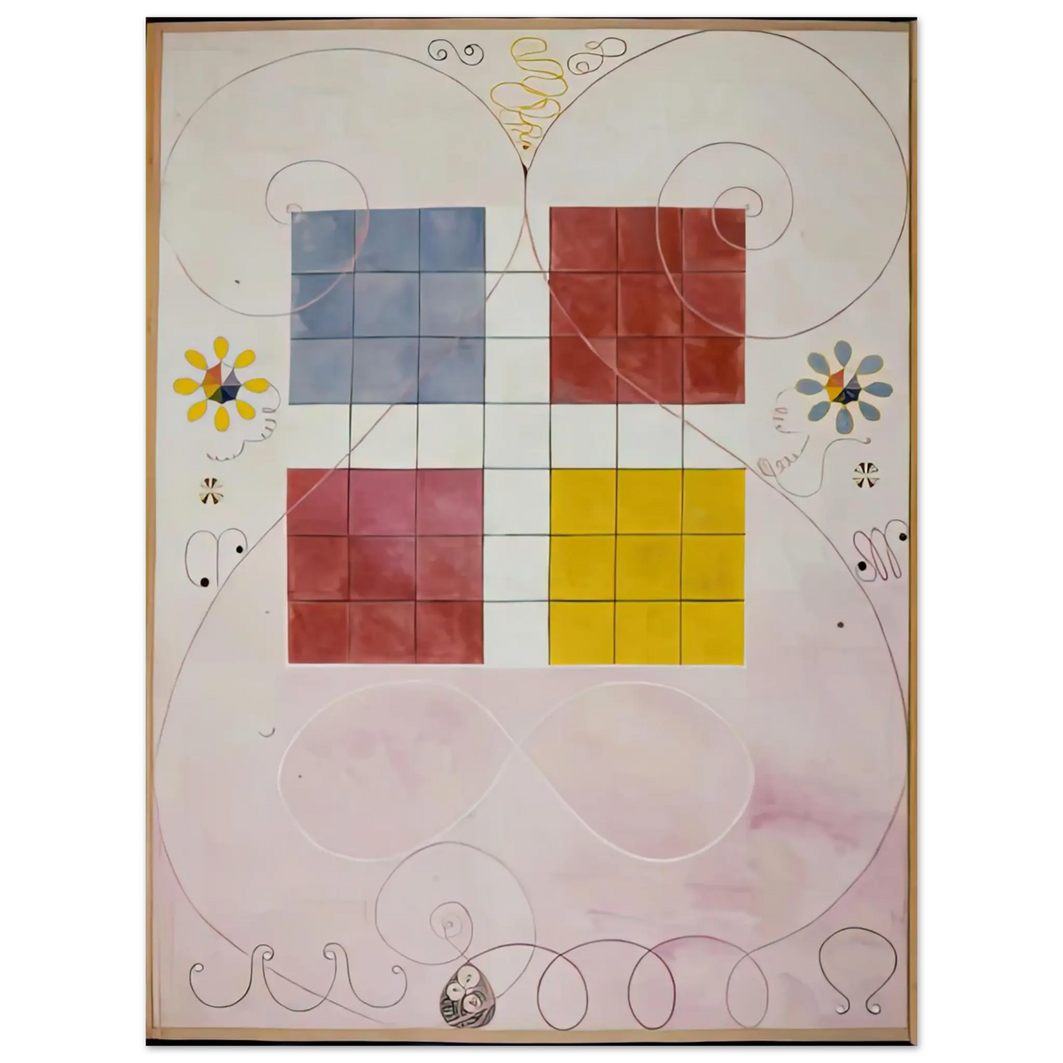 Hilma af Klint - DE TIO ST RSTA N 10 ALDERDOMEN 1907 Wall art - 45x60 cm / 18x24 Inches - Premium Wooden Framed Poster With Fine Art Paper - Black frame