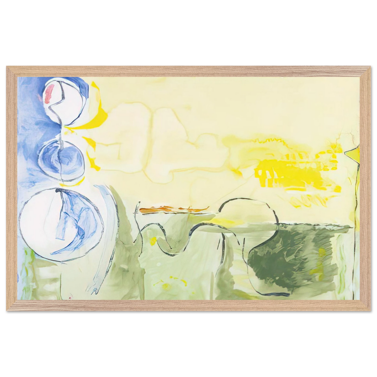 Helen Frankenthaler - Flotilla - 2006 Wall art - 40x40 cm / 16x16 inches - Premium Wooden Framed Poster With Fine Art Paper-canvas - Black frame