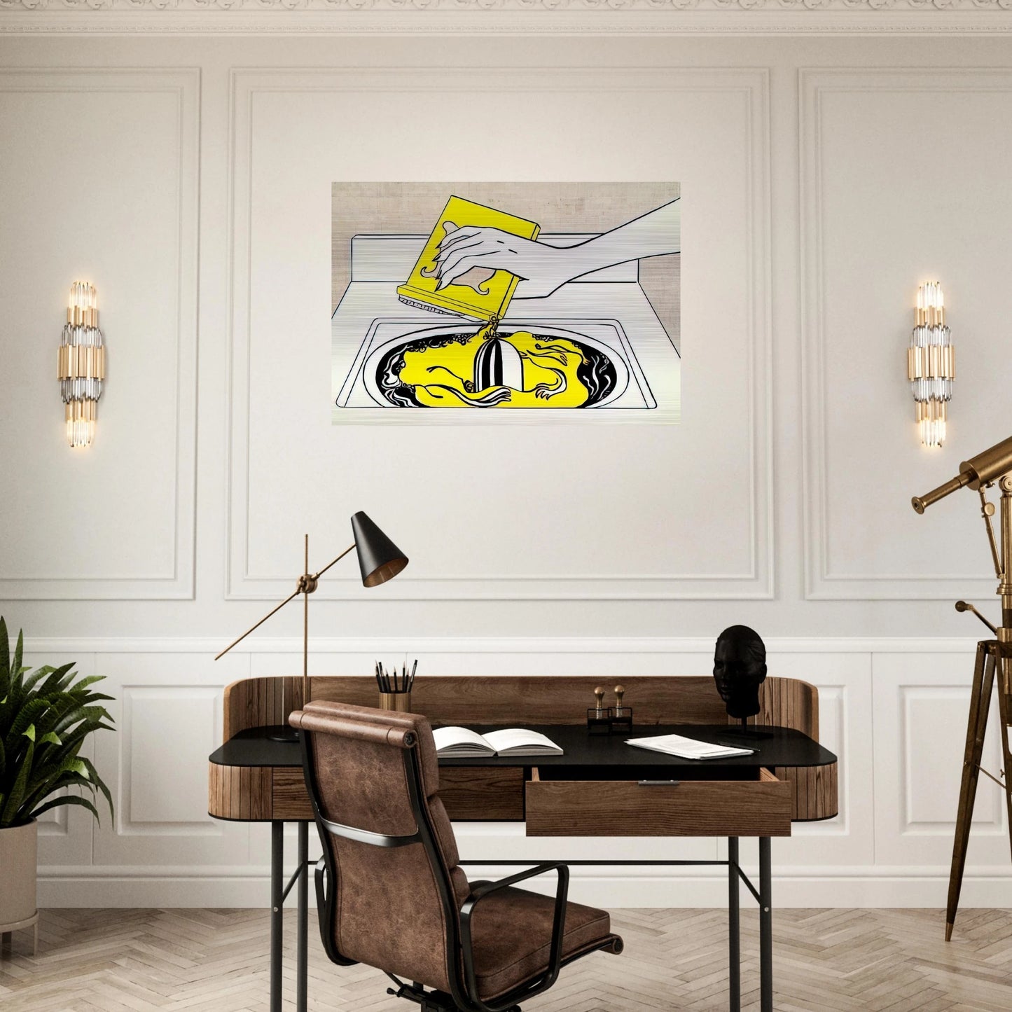 WASHING MACHINE 1961 - Roy Lichtenstein Brushed Aluminum Print - 70x100 cm / 28x40 inches | Roy Lichtenstein Aluminum Print | Roy Lichtenstein Prints