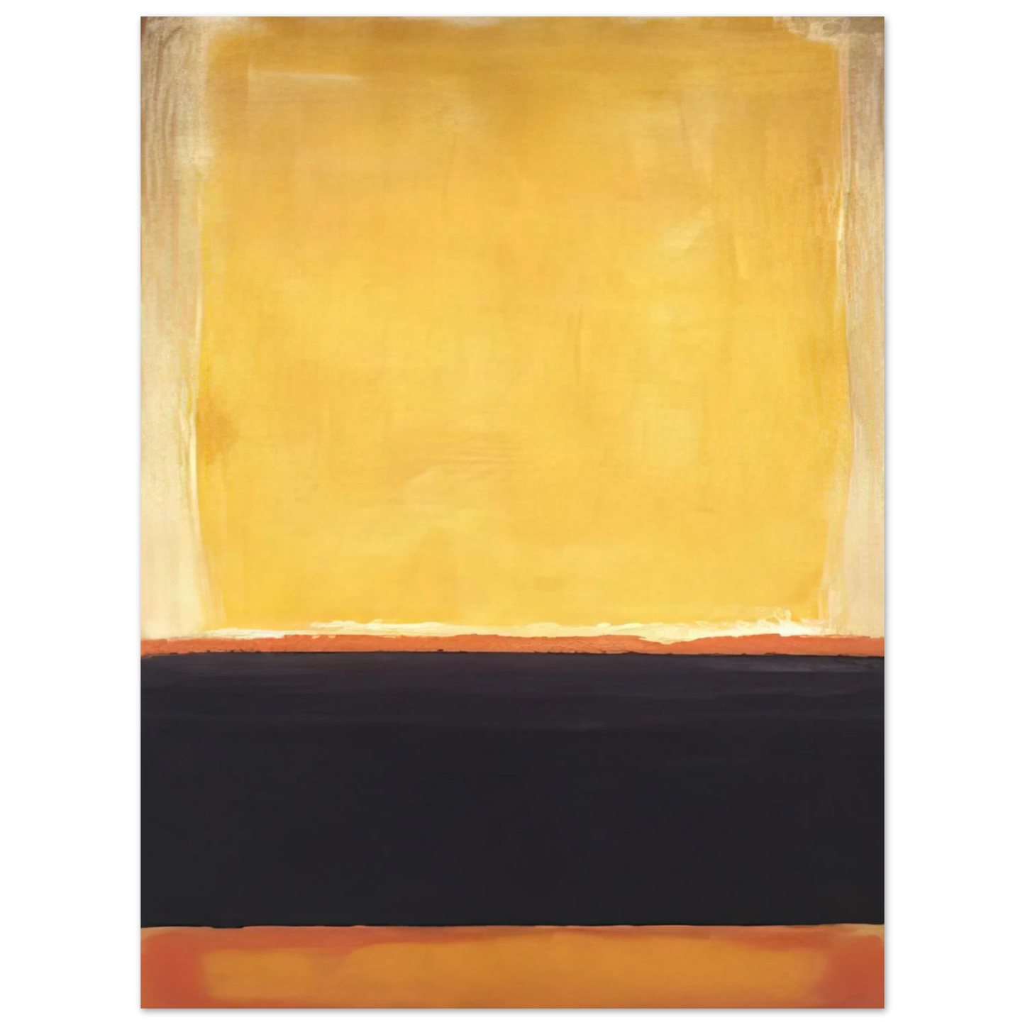 Mark Rothko - Yellow, Charcoal, Brown - 1953 Wall Art - 21x29.7 cm / 8x12" - Premium Wooden Framed Poster With Fine Art Paper - Wood frame