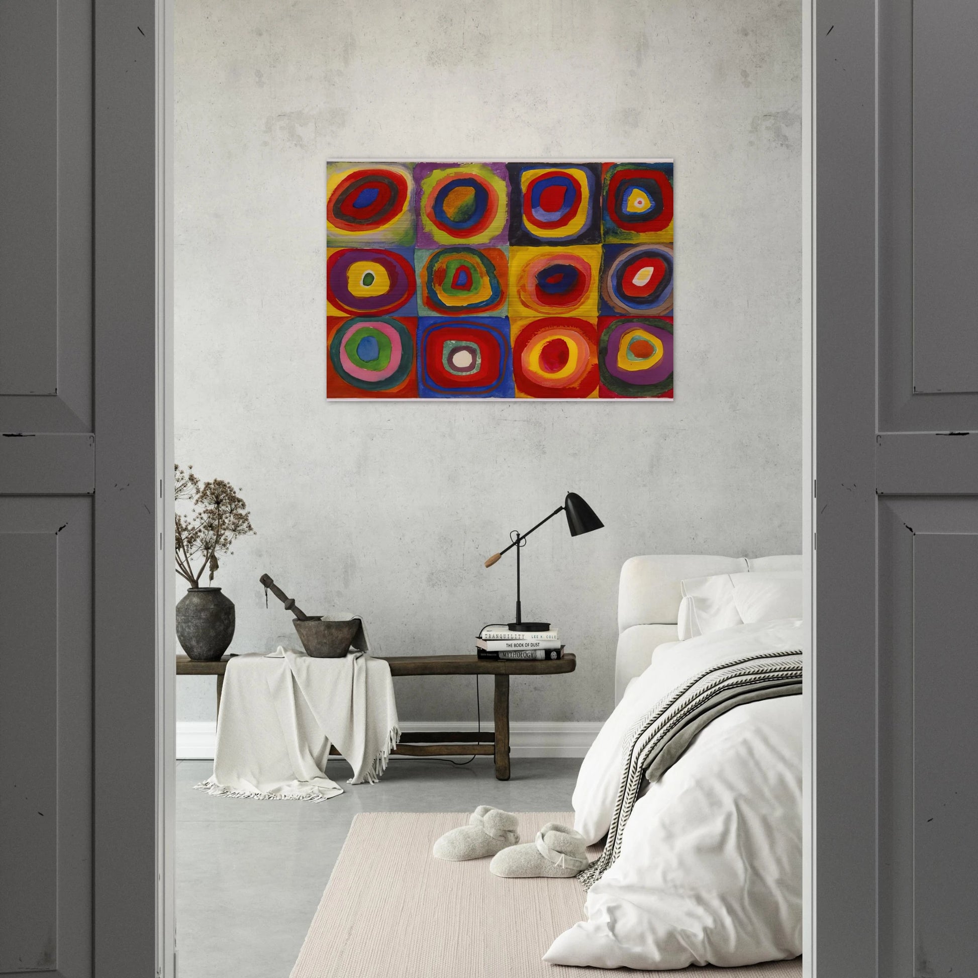 COLOR STUDY SQUARES WITH CONCENTRIC CIRCLES 1913 - Wassily Kandinsky Brushed Aluminum Print - 70x100 cm / 28x40 inches | Wassily Kandinsky Aluminum Print | Wassily Kandinsky Prints