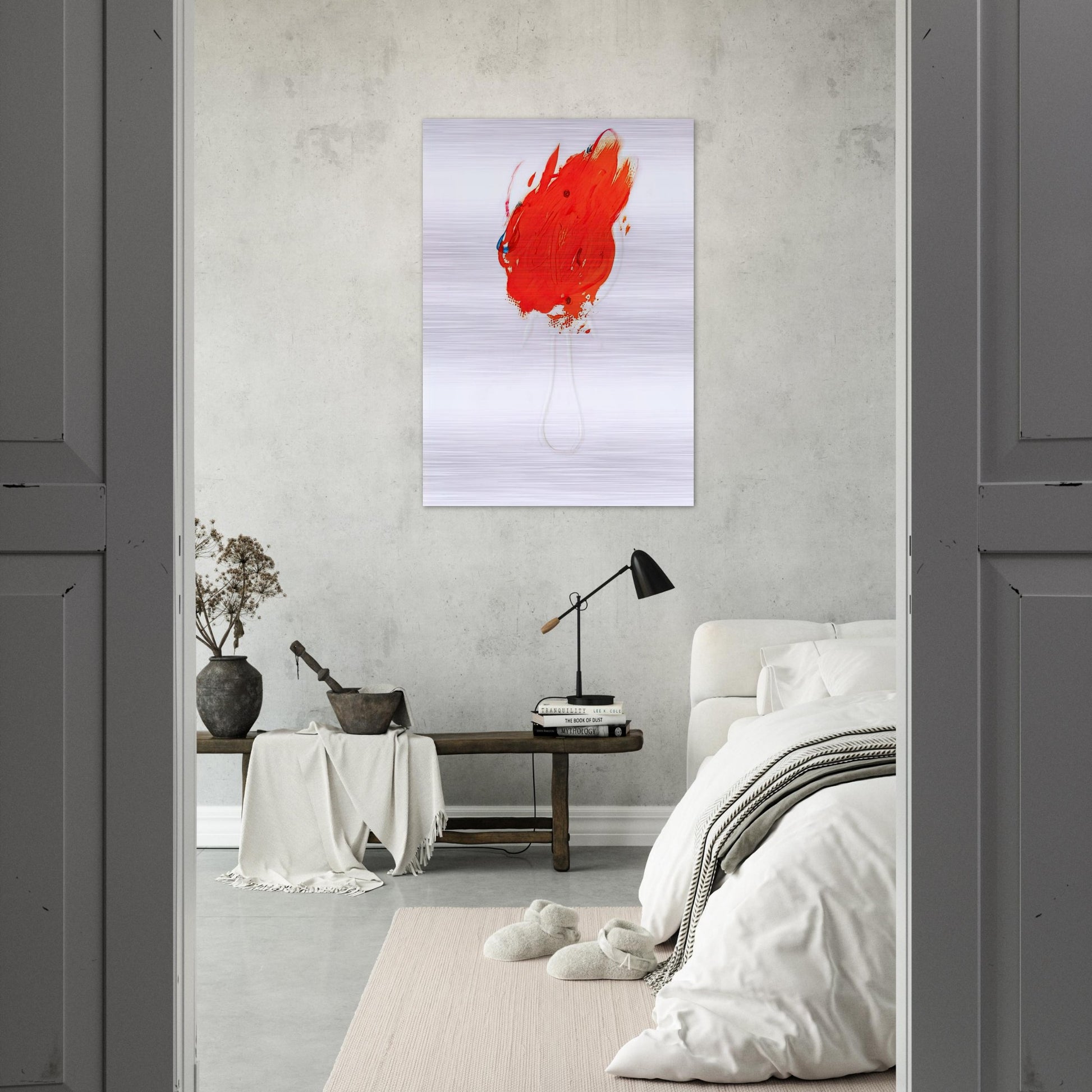 UNTITLED FLAME AND MIRROR 1967 - Antoni Tapies Brushed Aluminum Print - 70x100 cm / 28x40 inches | Antoni Tapies Aluminum Print | Antoni Tapies Prints