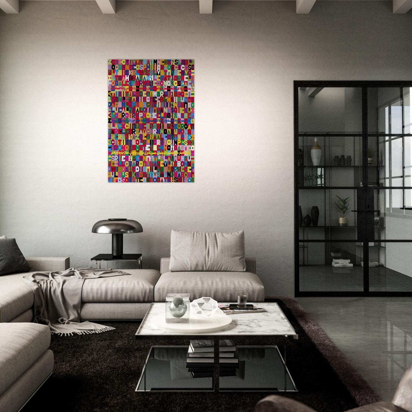 OGGI VENISETESIMO GIORNO UNDICESIMO MESE ANNO MILLENOVEIOOO ANTOTO ALIGHIERO E BOETTI ALLAMATO - Alighiero Boetti Brushed Aluminum Print - 70x100 cm / 28x40 inches | Alighiero Boetti Aluminum Print | Alighiero Boetti Prints