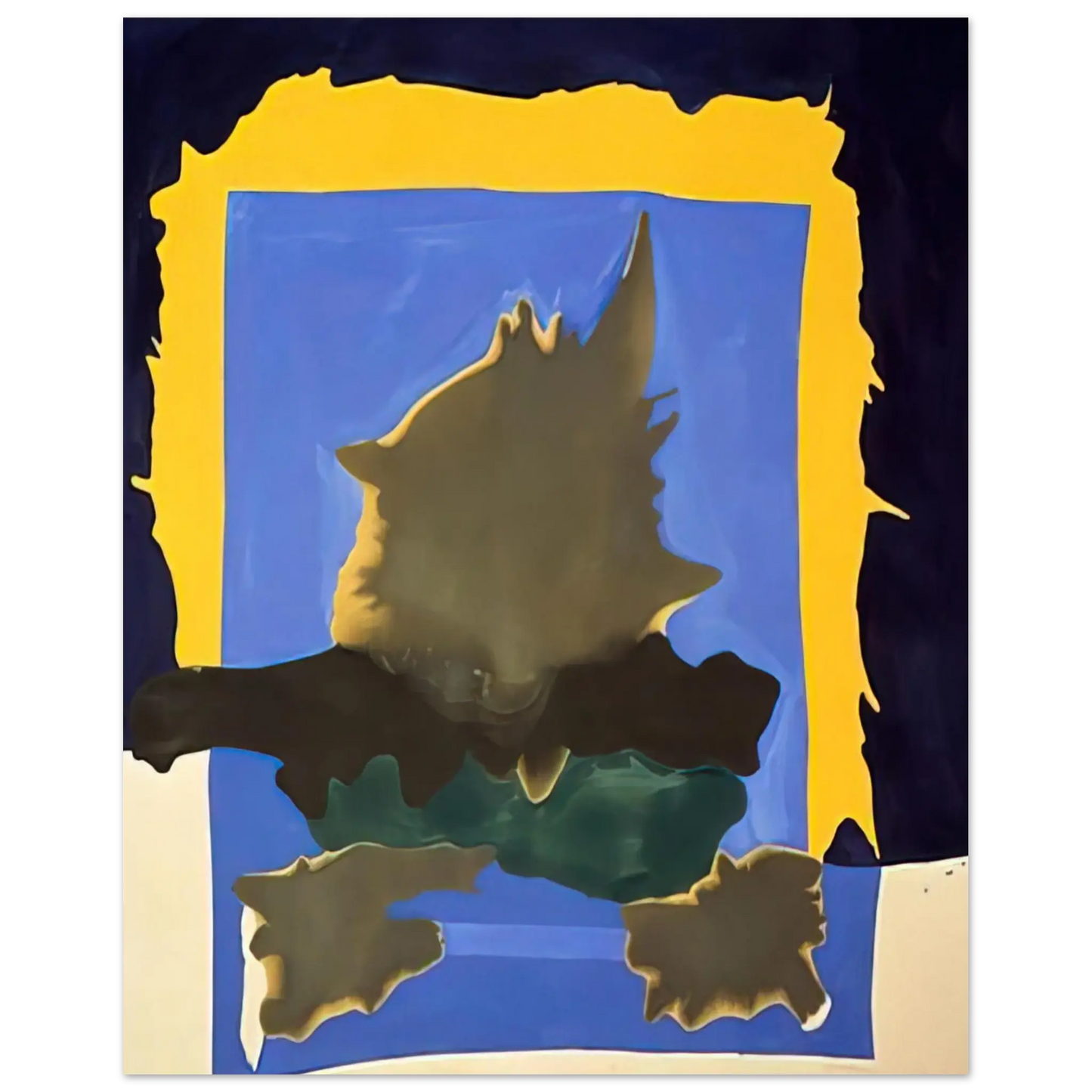 Helen Frankenthaler - Interior Landscape - 1964 Wall art - 45x60 cm / 18x24 Inches - Premium Wooden Framed Poster With Fine Art Paper - Black frame