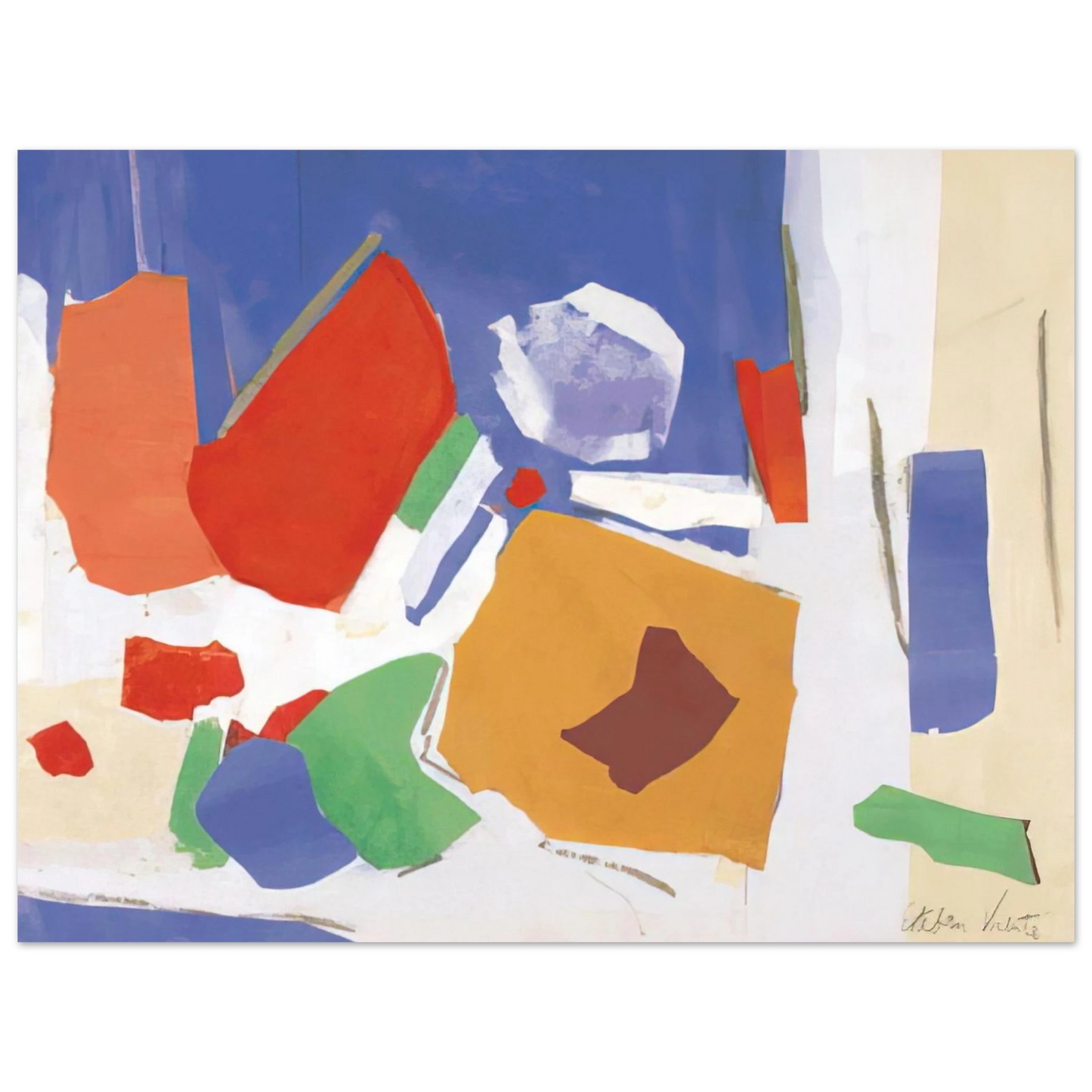 Esteban Vicente - UNTITLED 1988  75x100 cm / 30x40inches Fine Art Poster