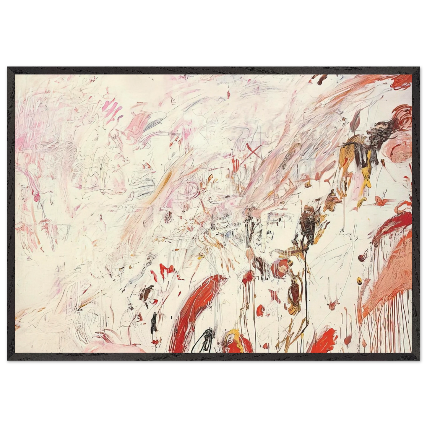 Ferragosto III - Cy Twombly 70x100 cm / 28x40 inches Framed Art Print – Black Wooden Frame
