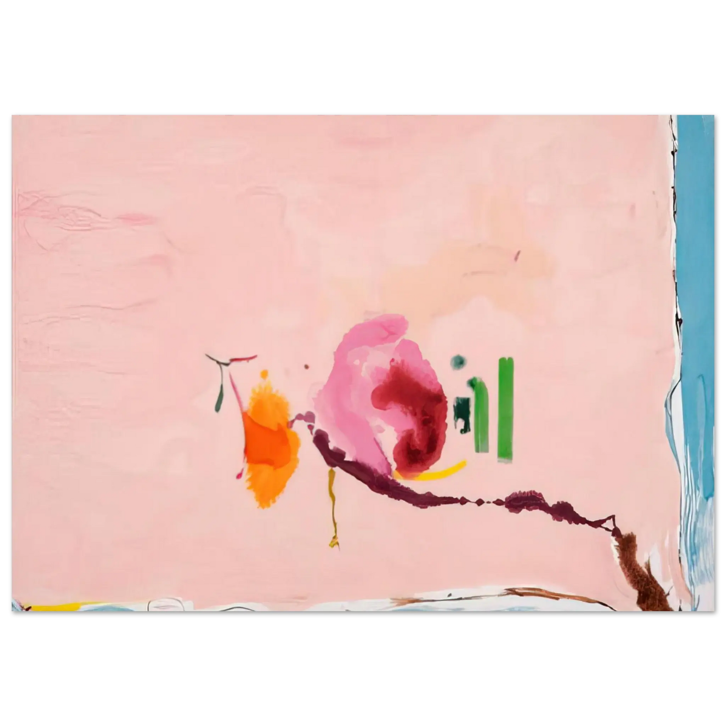 Helen Frankenthaler - Flirt - 1995 Wall art - 21x29.7 cm / 8x12" - Premium Wooden Framed Poster With Fine Art Paper - White frame