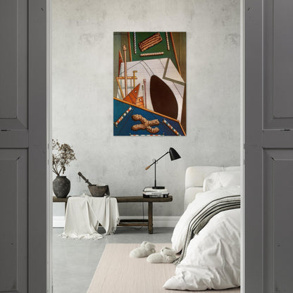 METAPHYSICAL INTERIOR WITH BISCUITS - Giorgio de Chirico Brushed Aluminum Print - 70x100 cm / 28x40 inches | Giorgio de Chirico Aluminum Print | Giorgio de Chirico Prints